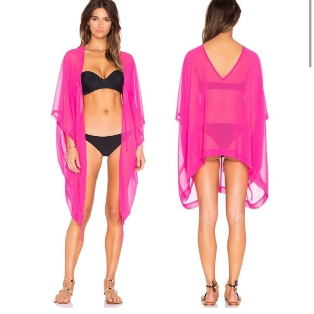 Agent Provocateur Hot Pink Sheer Swim Coverup